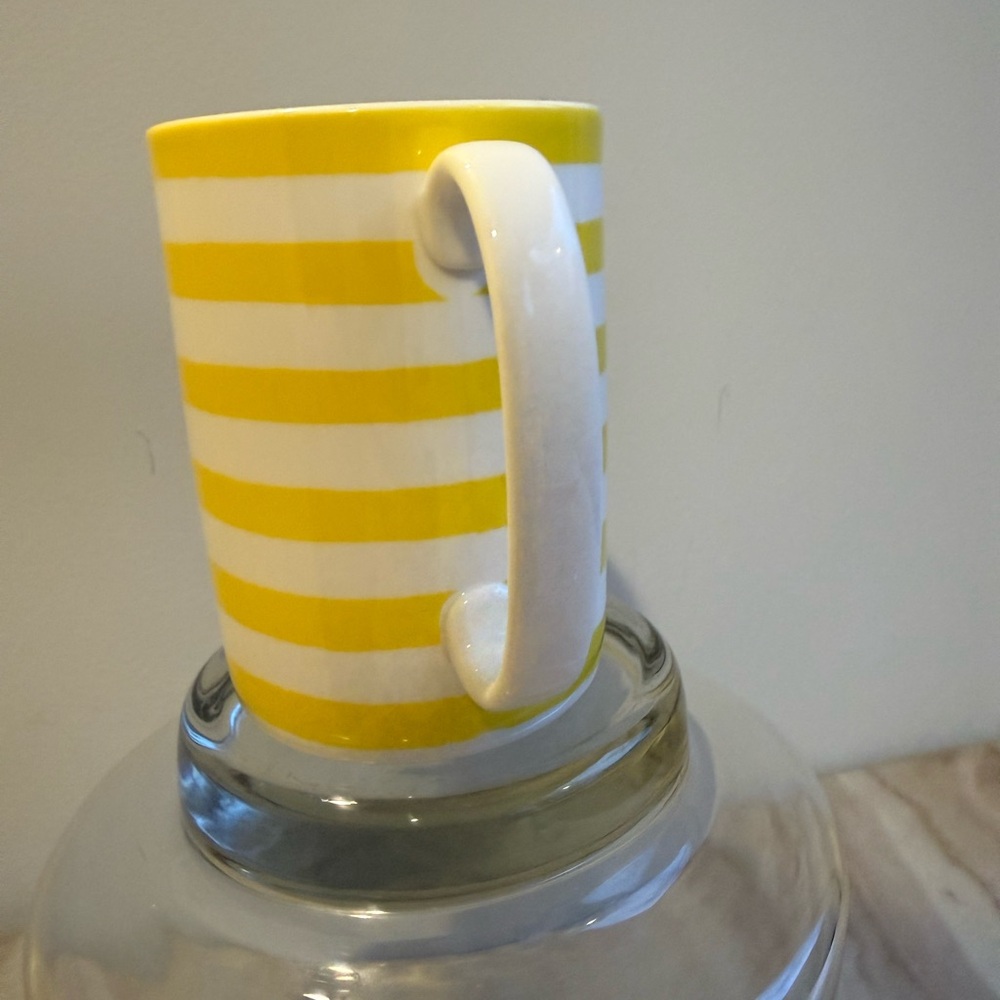“With a Twist” Lenox kate spade Yellow and White Striped Ceramic Mug - Picture 3 of 6